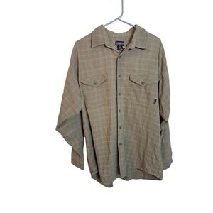 Patagonia Men's Organic Cotton Brown Plaid Flannel XL